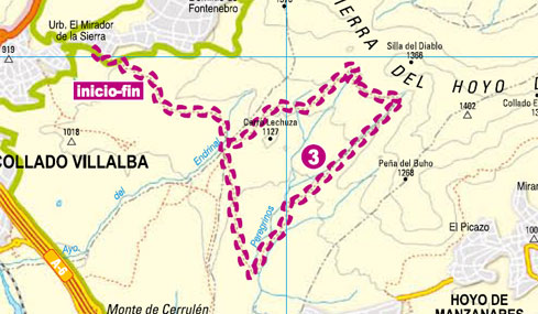 Mapa ruta Sierra Hoyo Manzanares