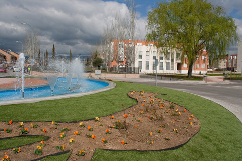 Aspecto que presenta la nueva fuente ubicada en la rotonda