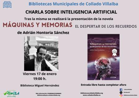 Charla sobre IA y presentación del libro "Máquinas y memorias: el despertar de los recuerdos" escrito por Adrián Hontoria Sánchez