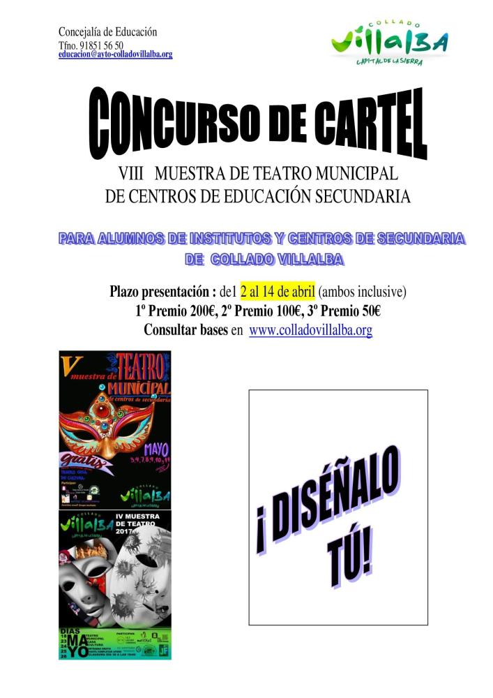 Imagen Concurso del cartel para la VIII Muestra de Teatro Municipal de Centros de Educación Secundaria