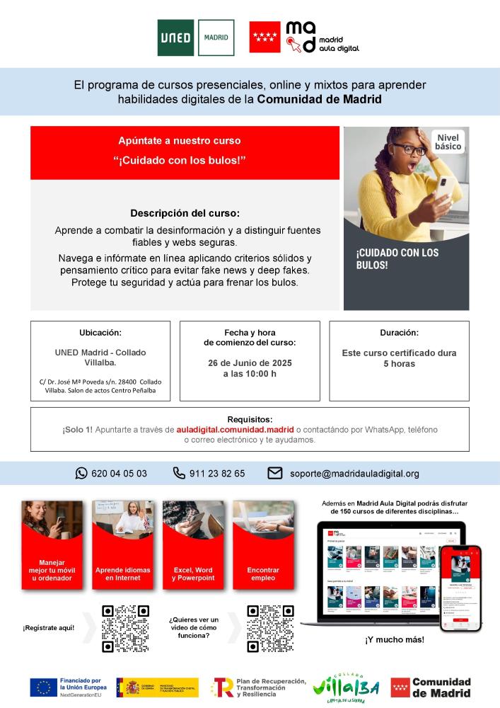Imagen UNED Madrid organiza en Collado Villalba el curso gratuito: 