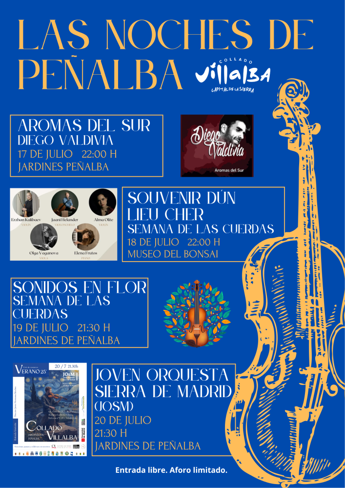 Imagen Del 17 al 20 de julio, conciertos al aire libre en Collado Villalba, dentro del ciclo ‘Las noches de Peñalba’