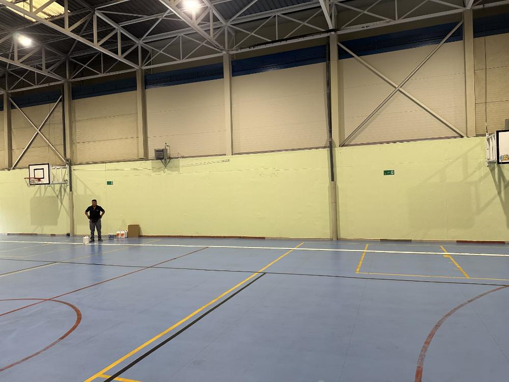 Imagen El Pabellón del colegio Miguel de Cervantes  listo para el inicio del curso escolar
