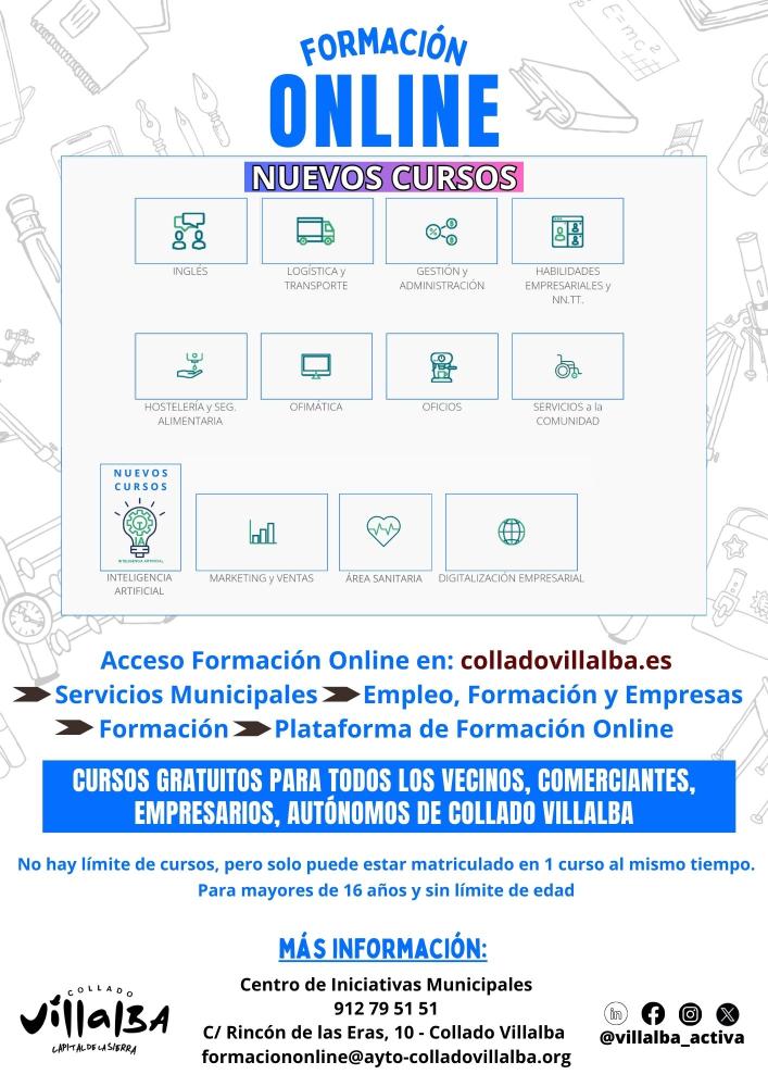 Imagen El Ayuntamiento de Collado Villalba consolida su apuesta por la formación online con más de 1.000 matrículas en lo que va de 2025
