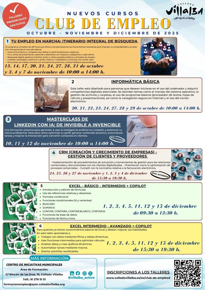 Imagen Nueva edición del “Club de Empleo”: formación gratuita para mejorar el futuro laboral