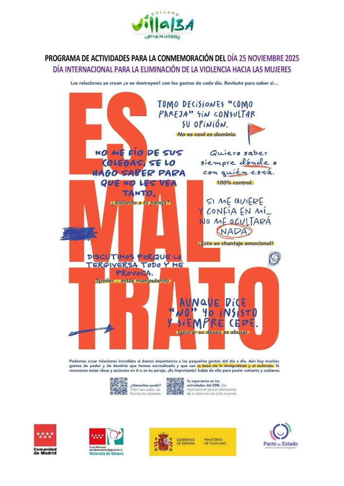 Imagen Amplio programa de actividades en Collado Villalba con motivo del ‘Día Internacional de la Eliminación de la Violencia contra las Mujeres’