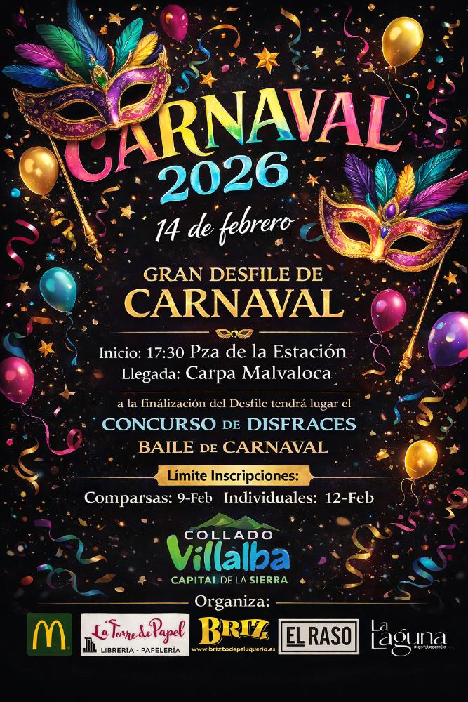 Imagen Este sábado se celebra el Desfile y Concurso de Disfraces de Carnaval de Collado Villalba