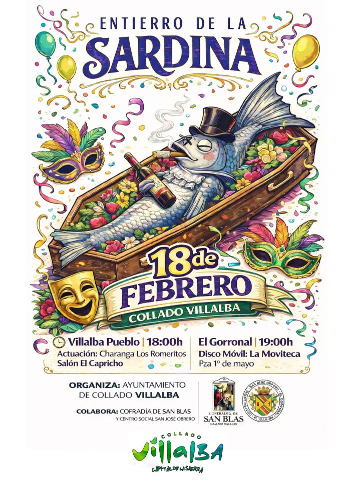 Imagen El Salón El Capricho y la Plaza 1º de Mayo, escenarios del tradicional Entierro de la Sardina en Collado Villalba