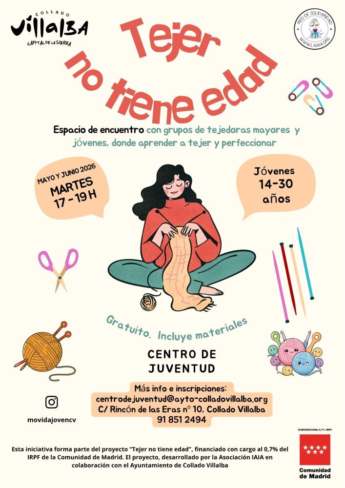 Imagen ‘Tejer no tiene edad’: talleres gratuitos de tejido dirigidos a jóvenes...