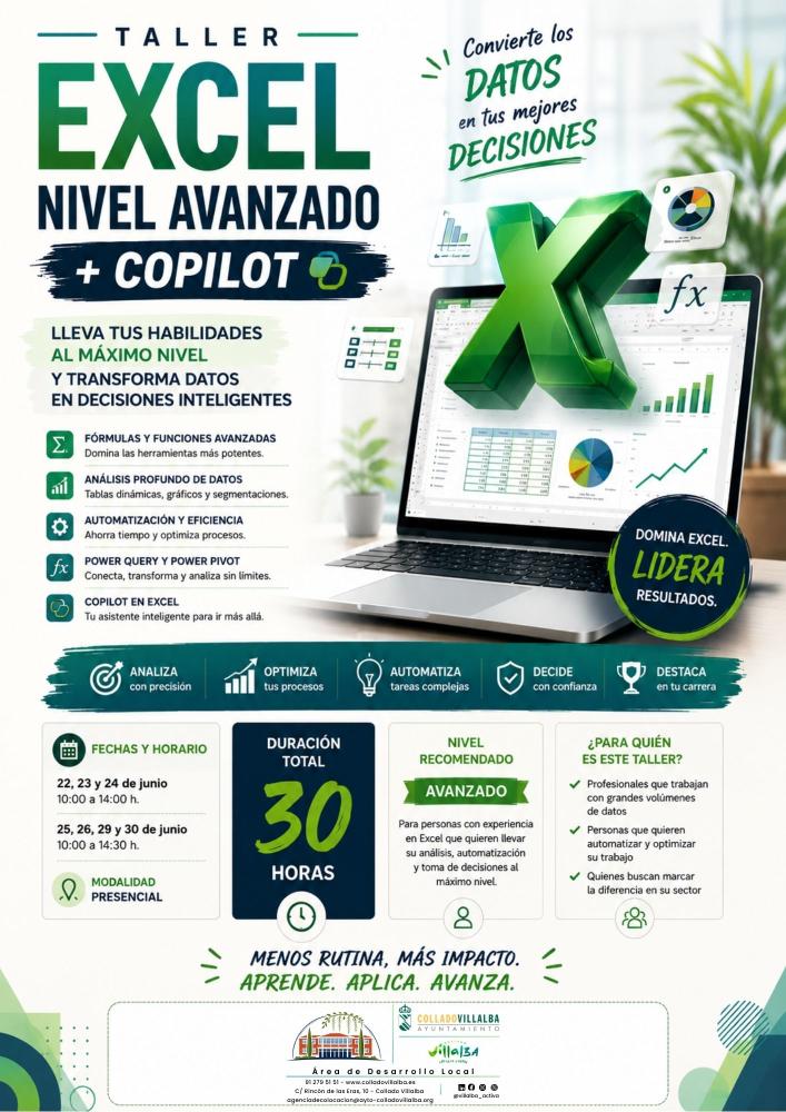 Imagen Inscripciones abiertas en el Curso de Excel Avanzado + Copilot