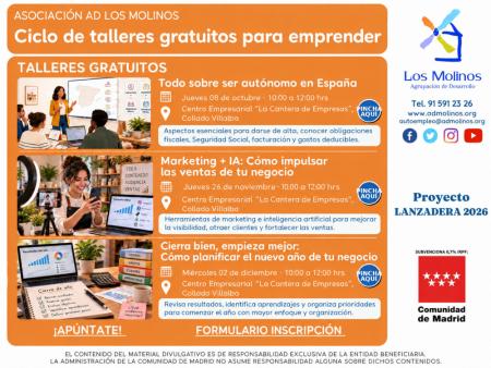 Imagen Ciclo de talleres gratuitos para emprender en la Cantera de Empresas de Collado Villalba